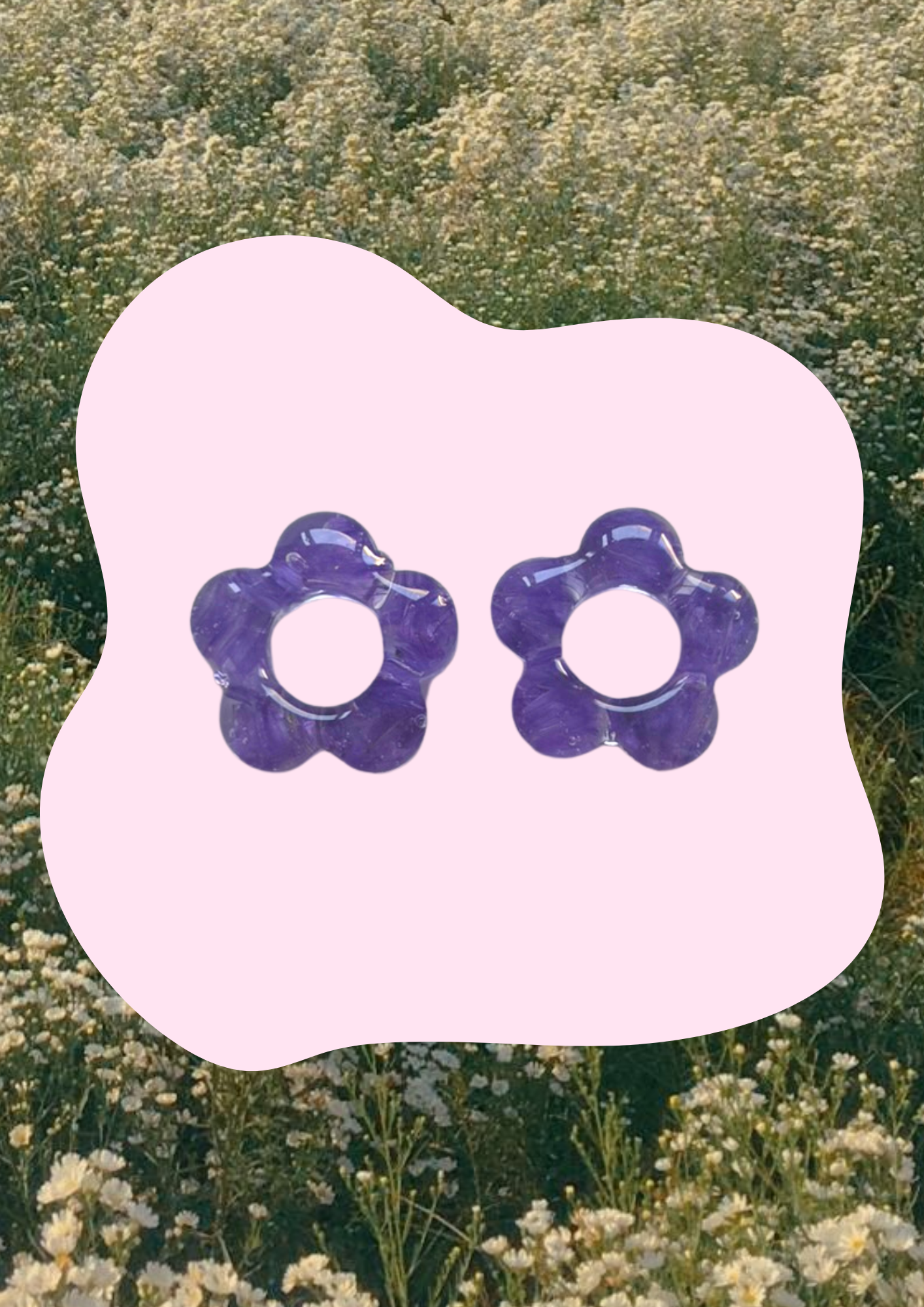 Pendientes con flores preservadas (Morado)