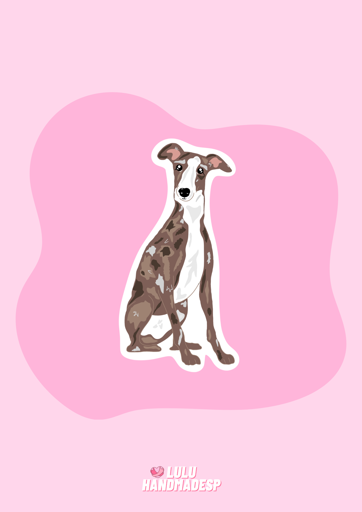 Sticker - Galgo marrón