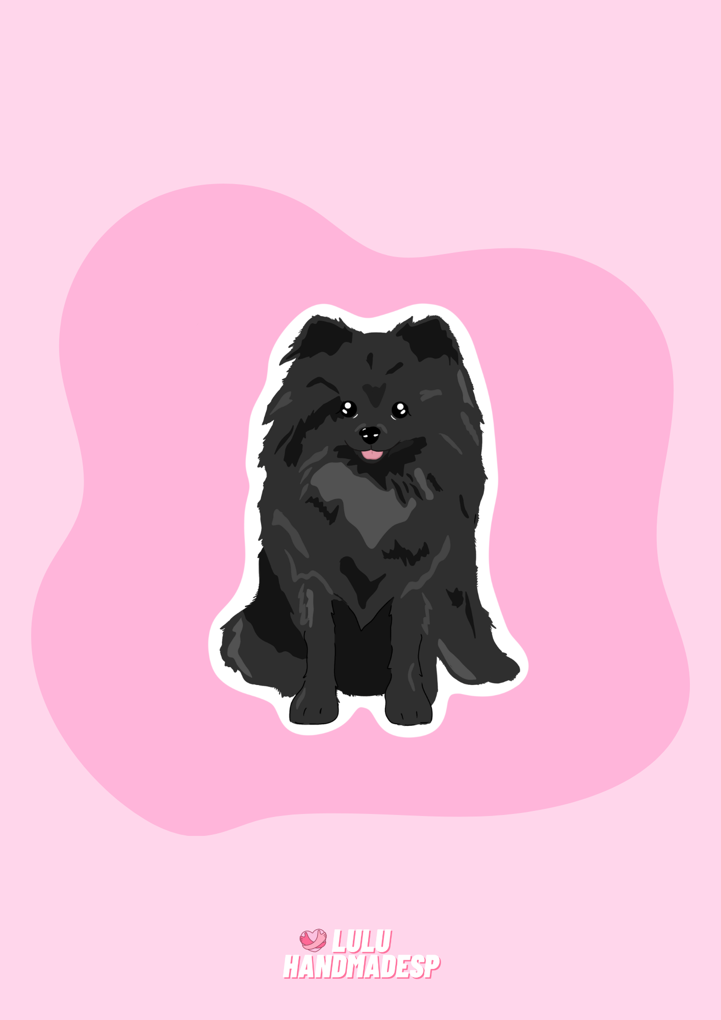 Sticker - Pomerania negro