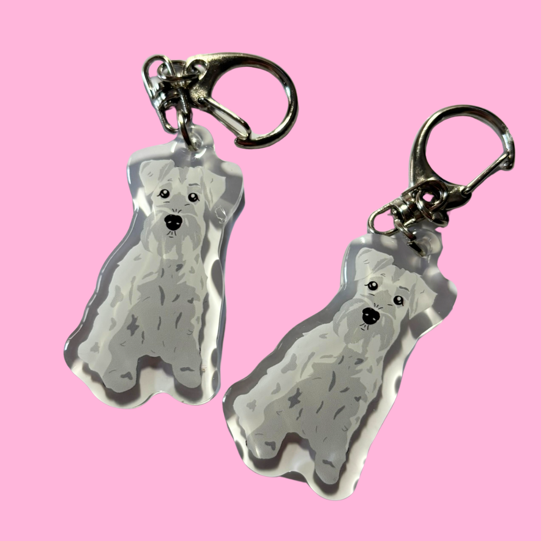 Llavero Schnauzer blanco