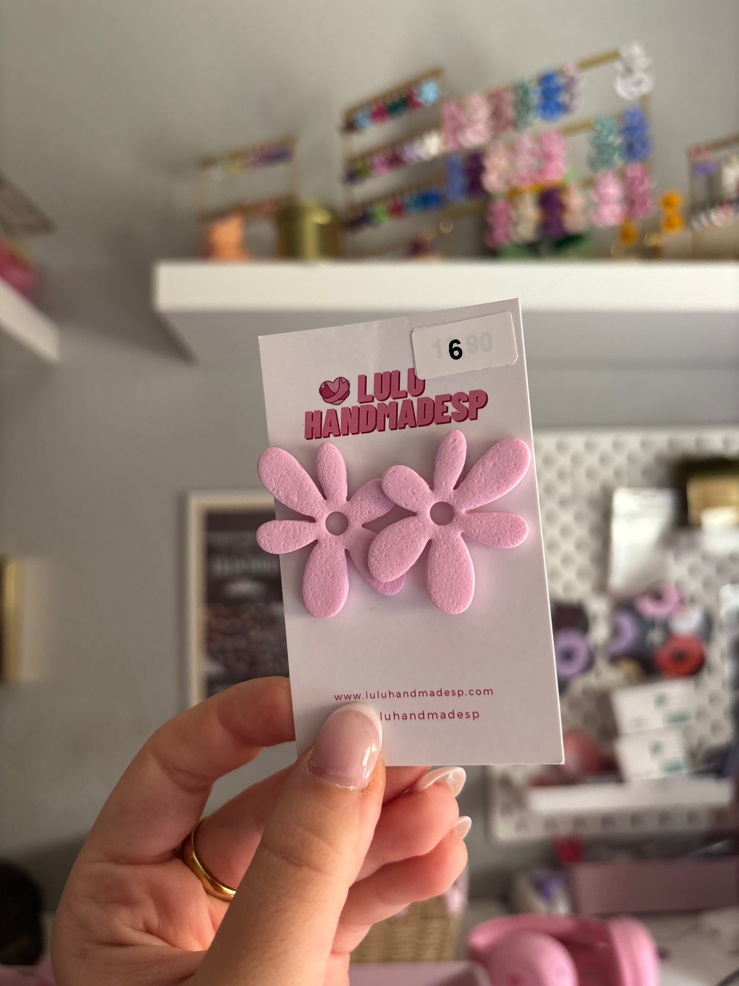 Pendientes REBAJAS Fiora grande rosa claro