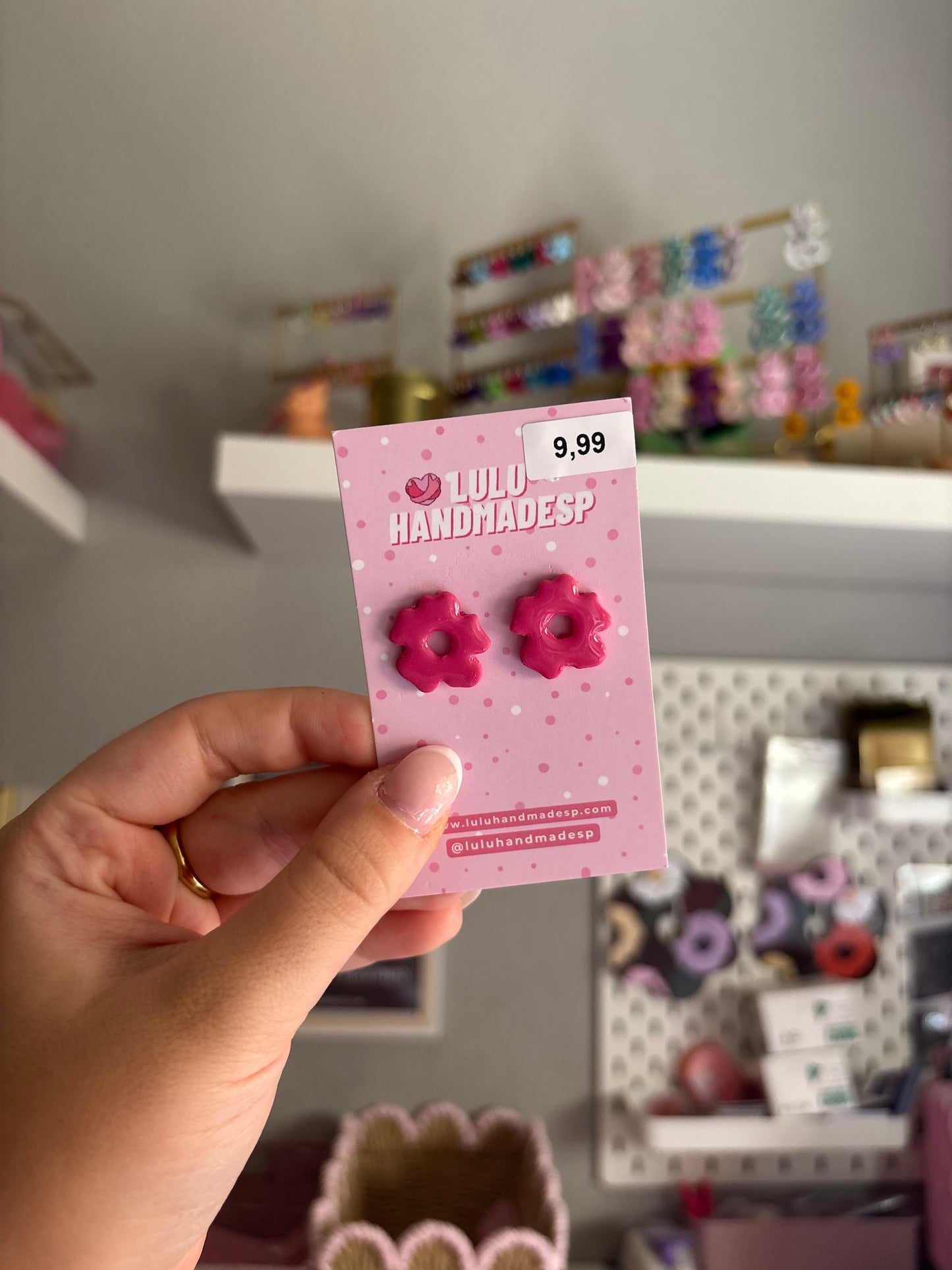 Pendientes REBAJAS mini bloom fucsia