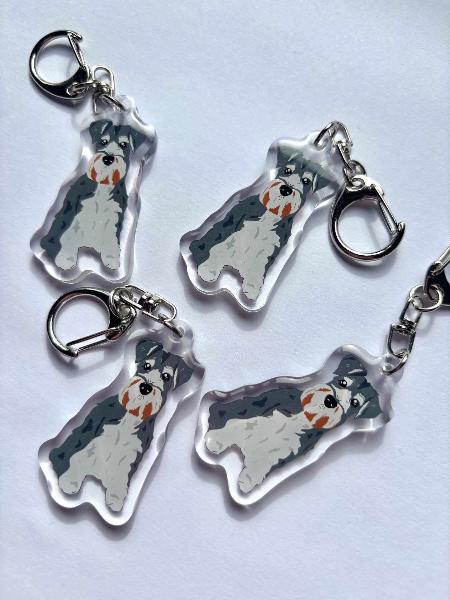 Llavero Schnauzer gris