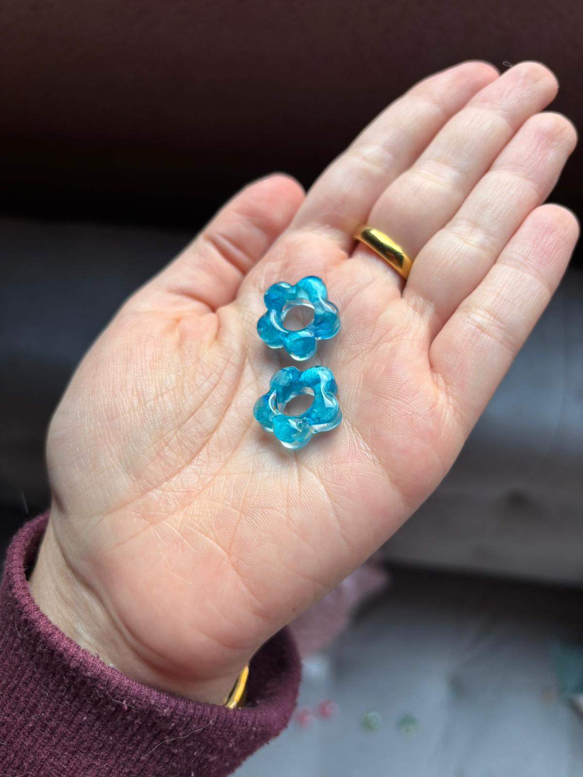 Flores de Hortensia y Nigella azul