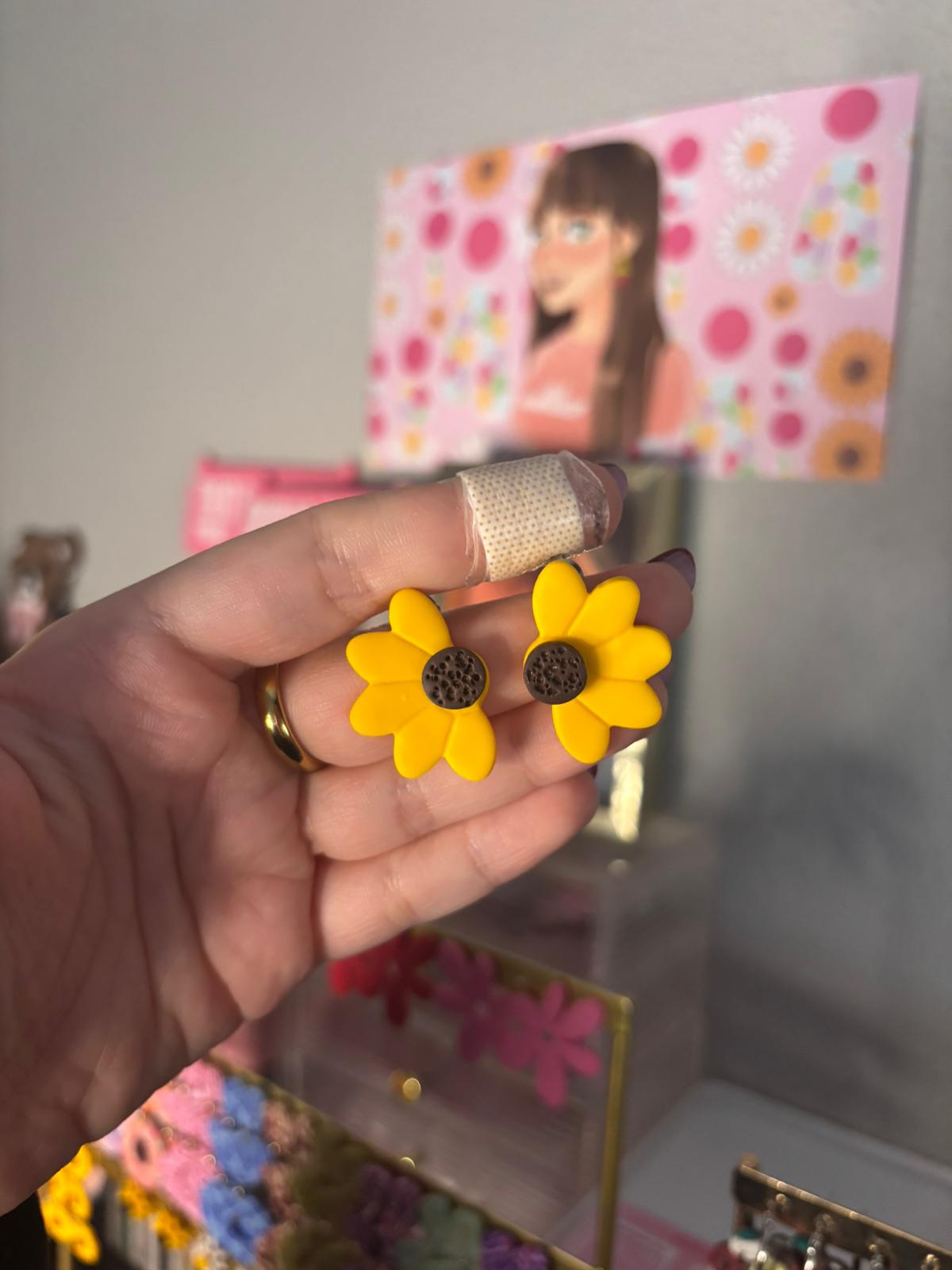 Pendientes REBAJAS medio girasol