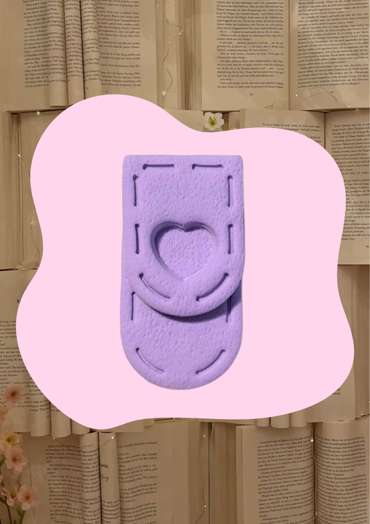 Marcapáginas / Punto de libro mini (Lila corazón)