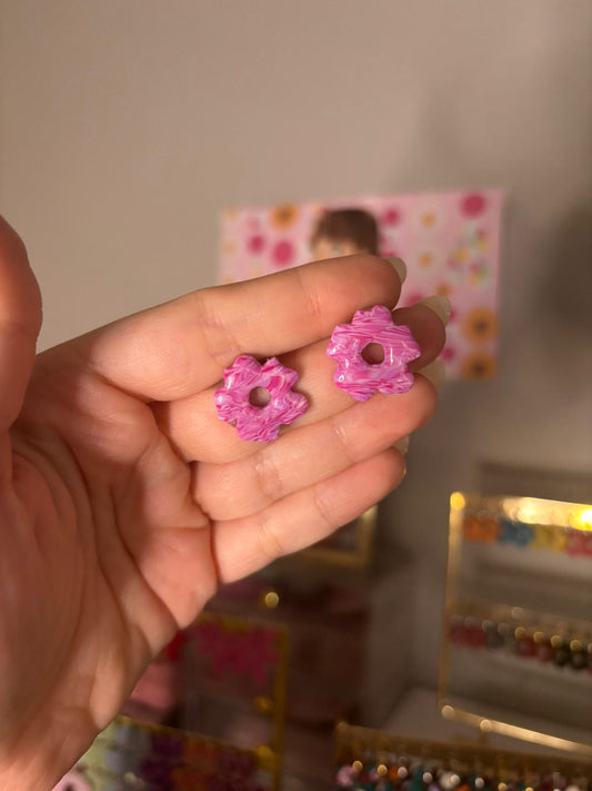 Pendientes REBAJAS mini bloom pequeño morado