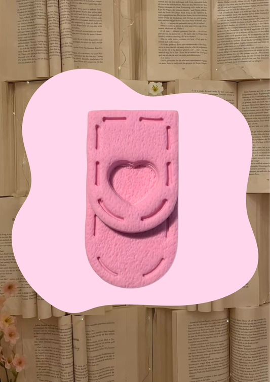 Marcapáginas / Punto de libro mini (Rosa corazón)