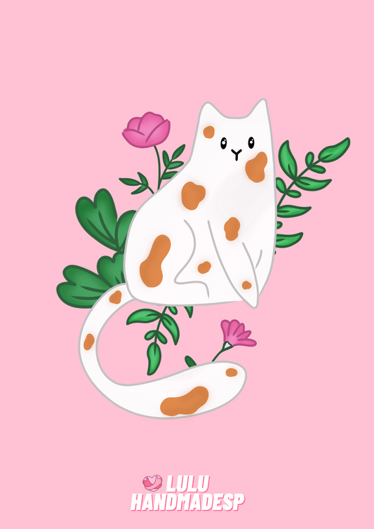 Sticker Gato naranja