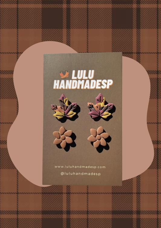 Pack Minis (Hoja otoño estampada y flor)