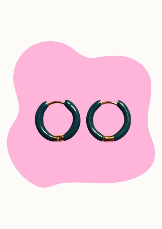 Aros verde oscuro 17mm