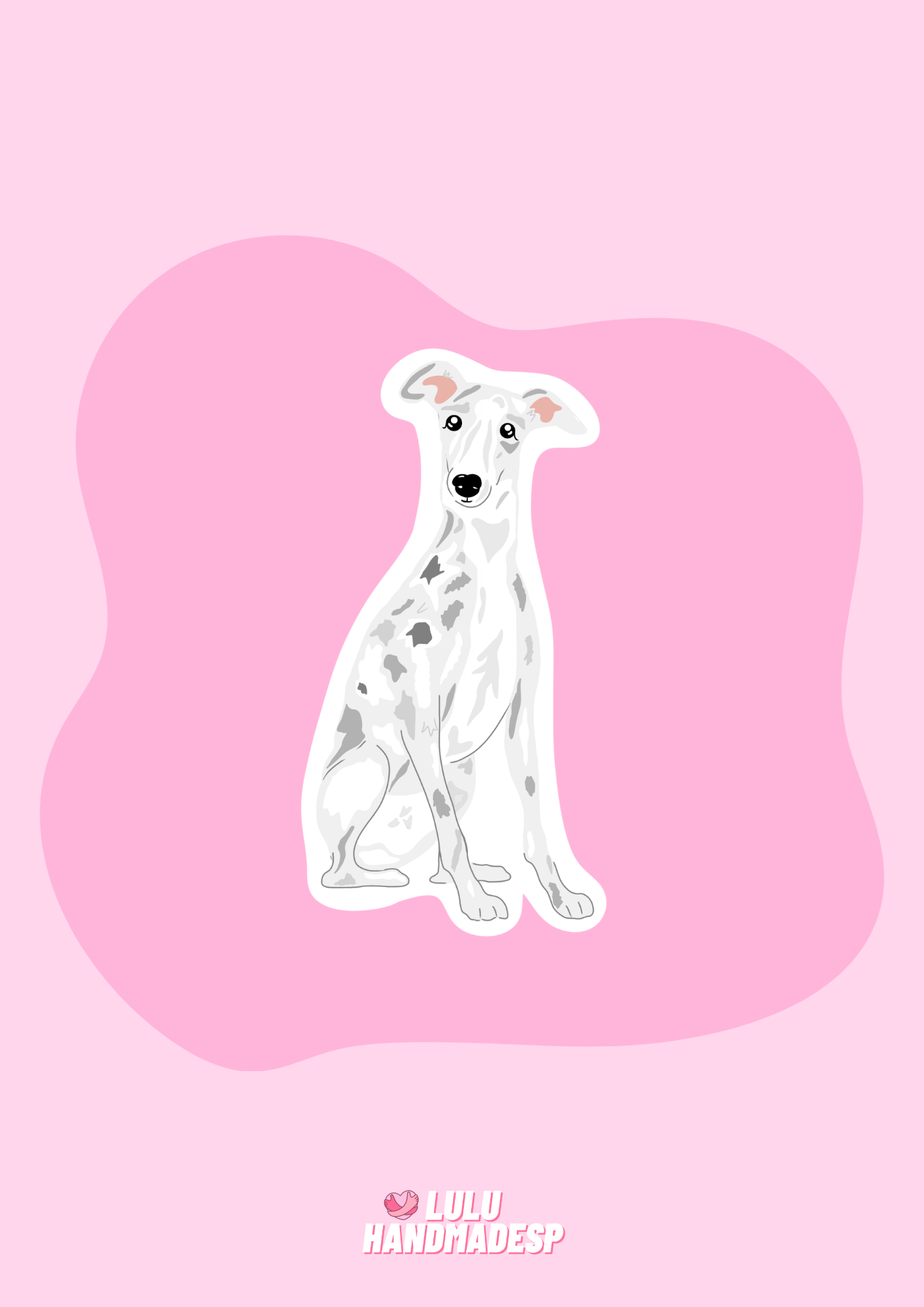 Sticker - Galgo blanco