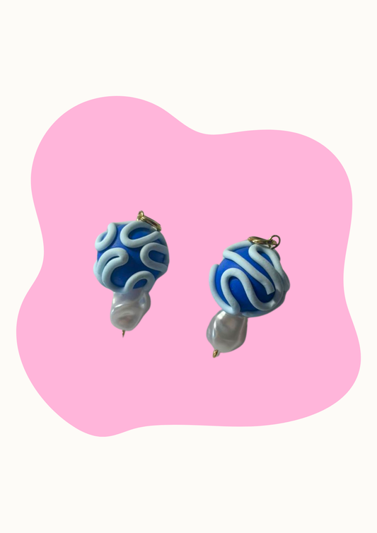 Charm - Caramelo - Azul con perla