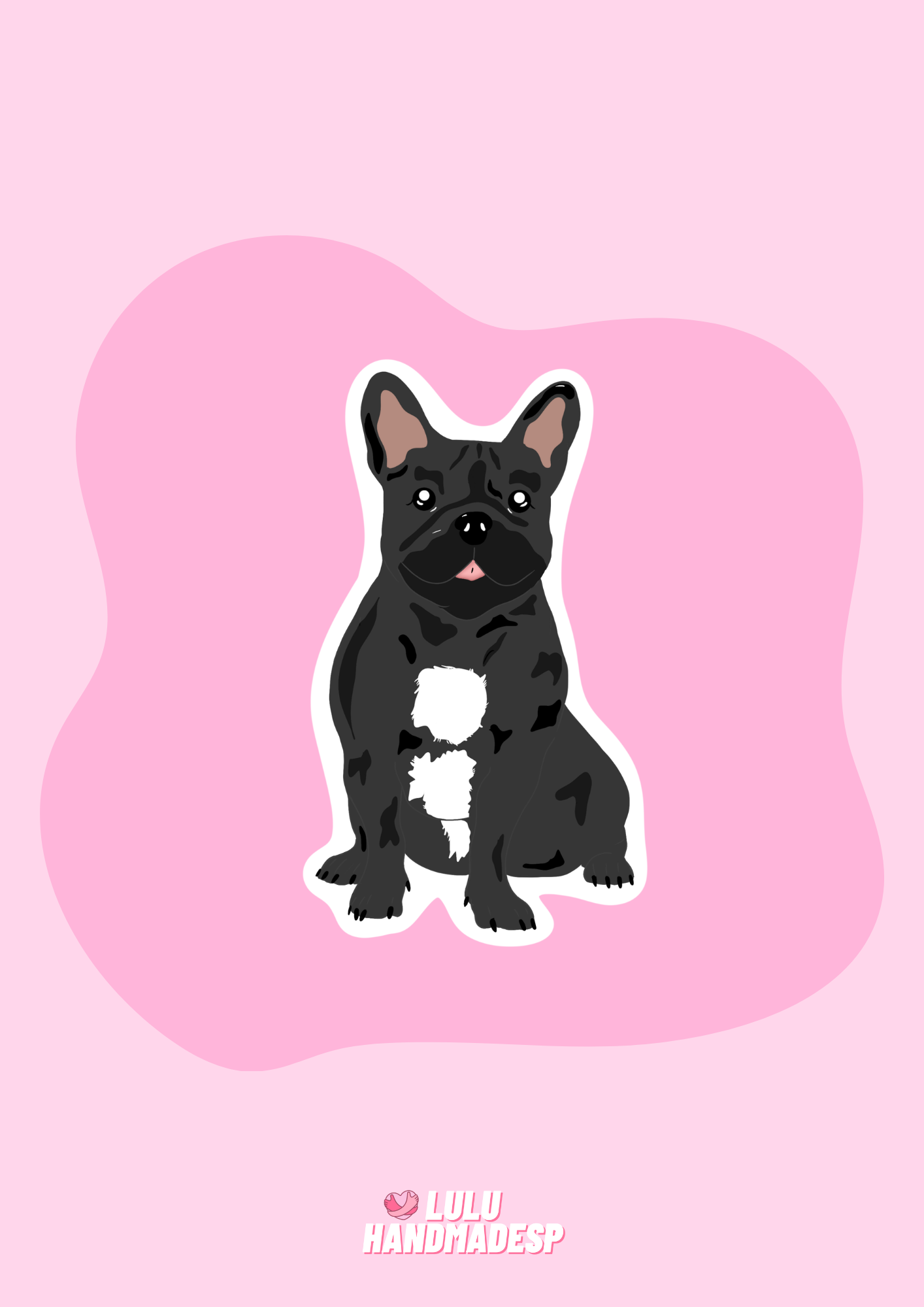 Sticker - Bulldog Francés Negro