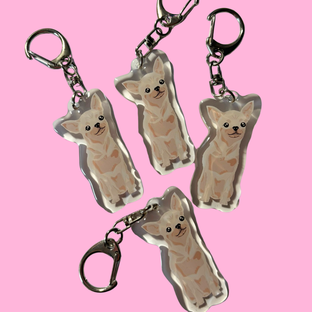 Llavero Chihuahua Beige
