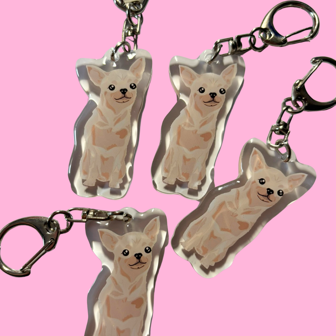 Llavero Chihuahua Beige