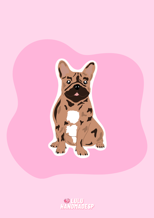 Sticker - Bulldog Francés marrón