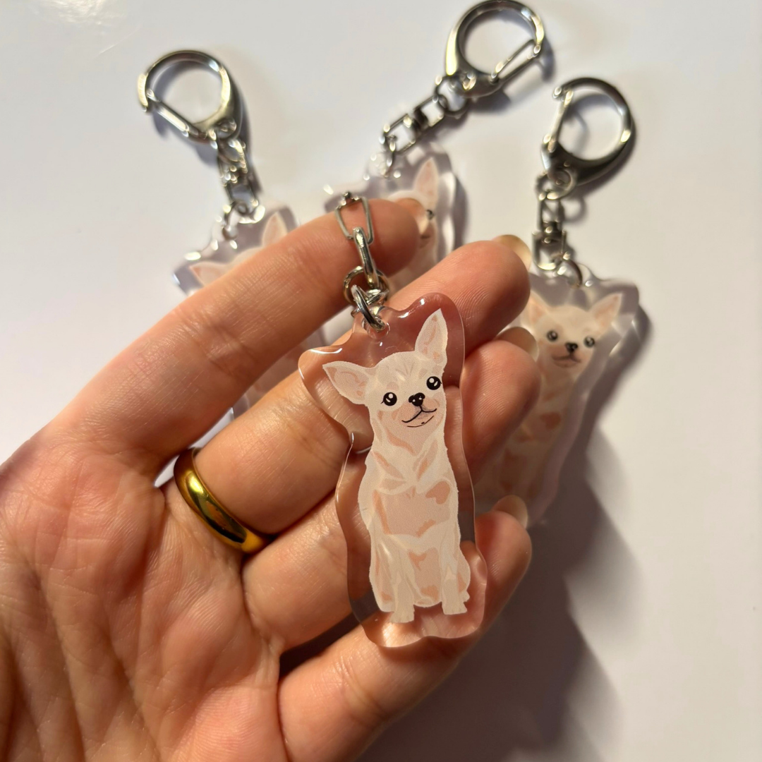Llavero Chihuahua Beige
