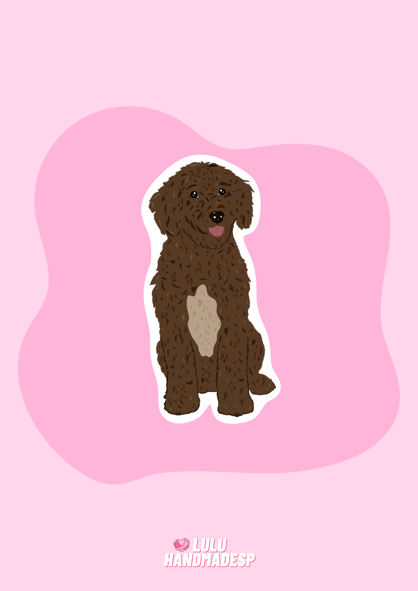 Sticker - Perro de agua marrón