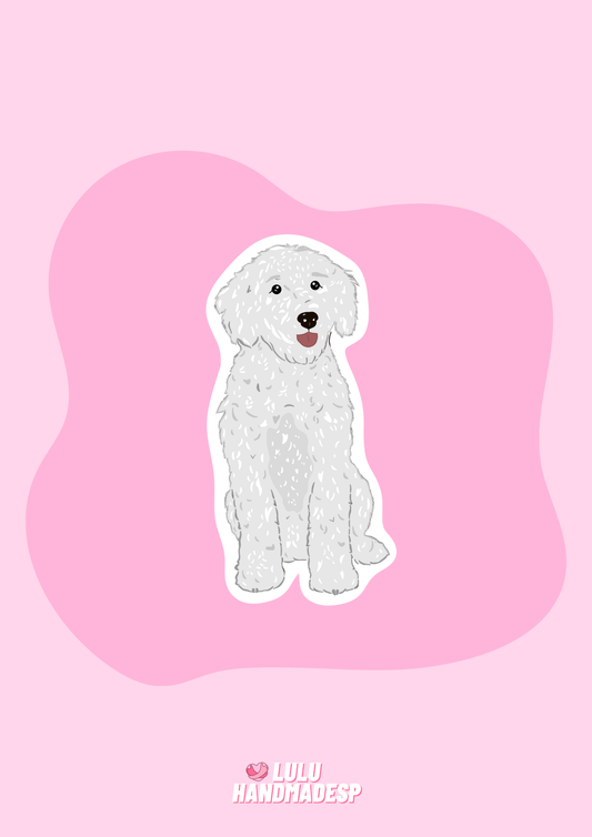 Sticker - Perro de agua blanco