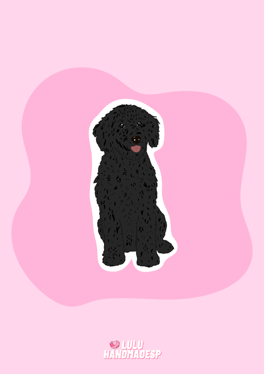 Sticker - Perro de agua negro