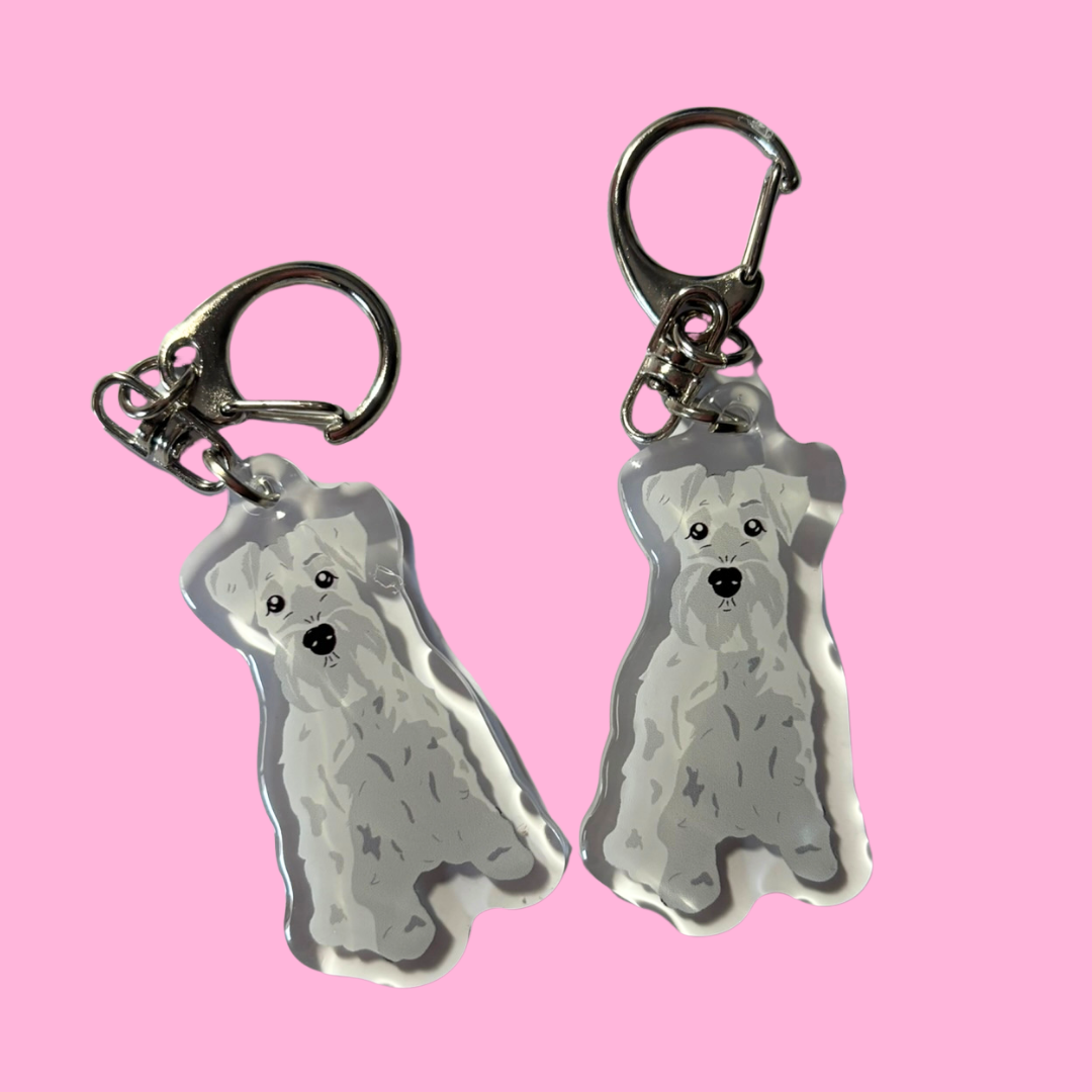 Llavero Schnauzer blanco