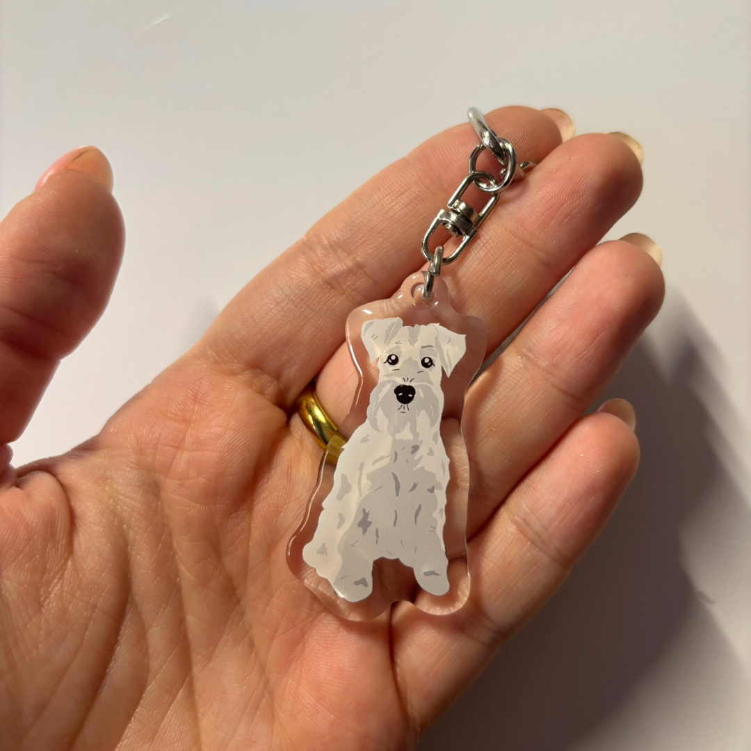 Llavero Schnauzer blanco