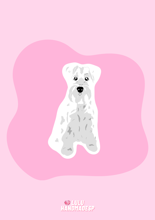 Sticker - Schnauzer blanco