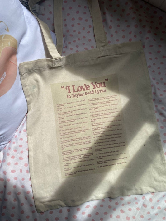 Tote bag "I love you" Taylor Swift