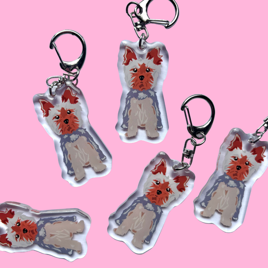 Llavero Yorkshire gris