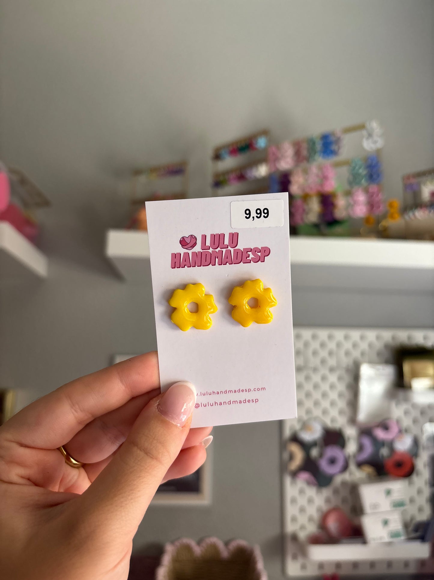 Pendientes REBAJAS mini bloom amarillo