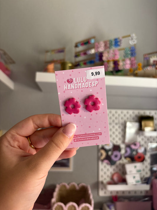 Pendientes REBAJAS mini bloom fucsia