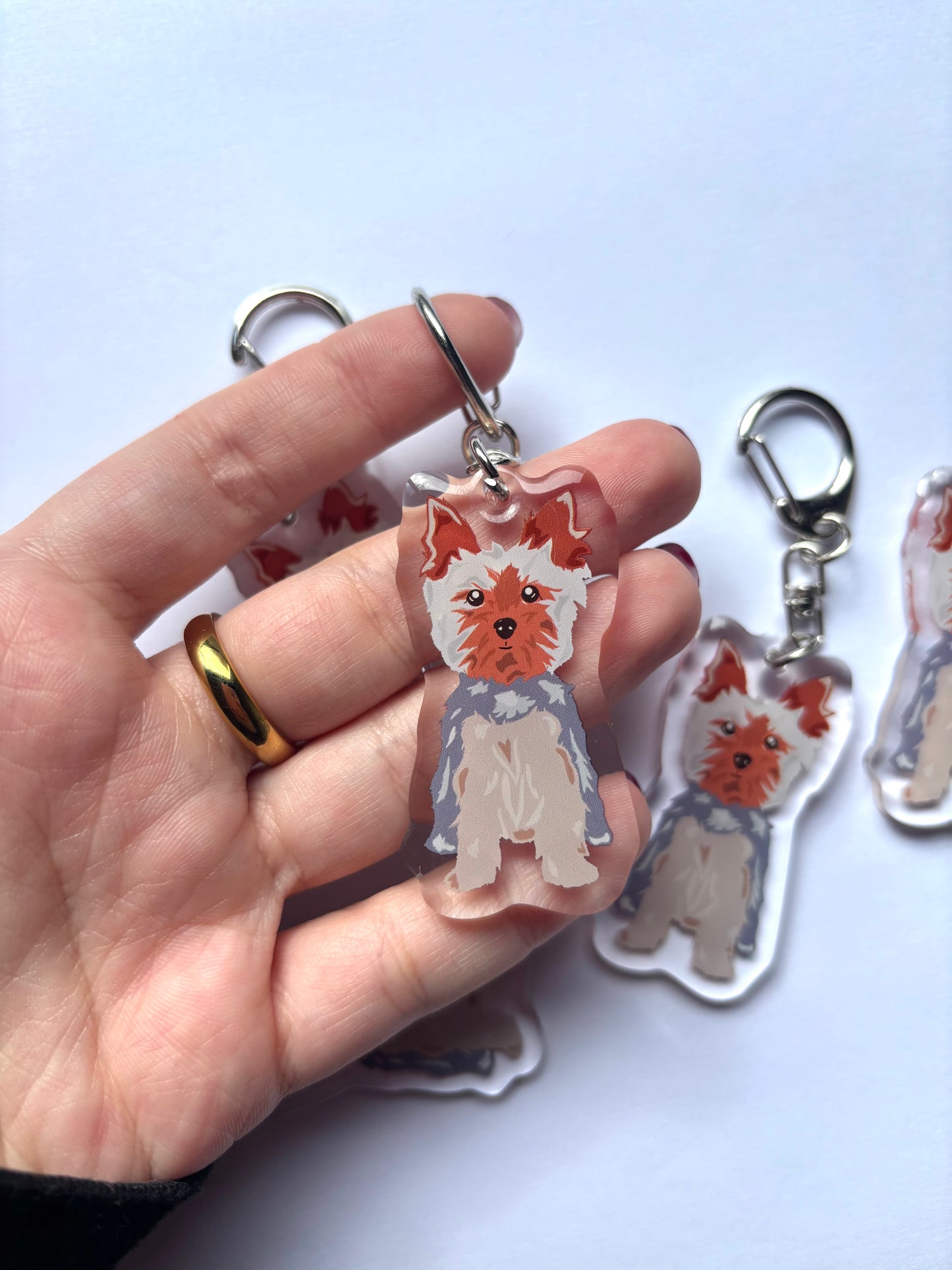 Llavero Yorkshire gris