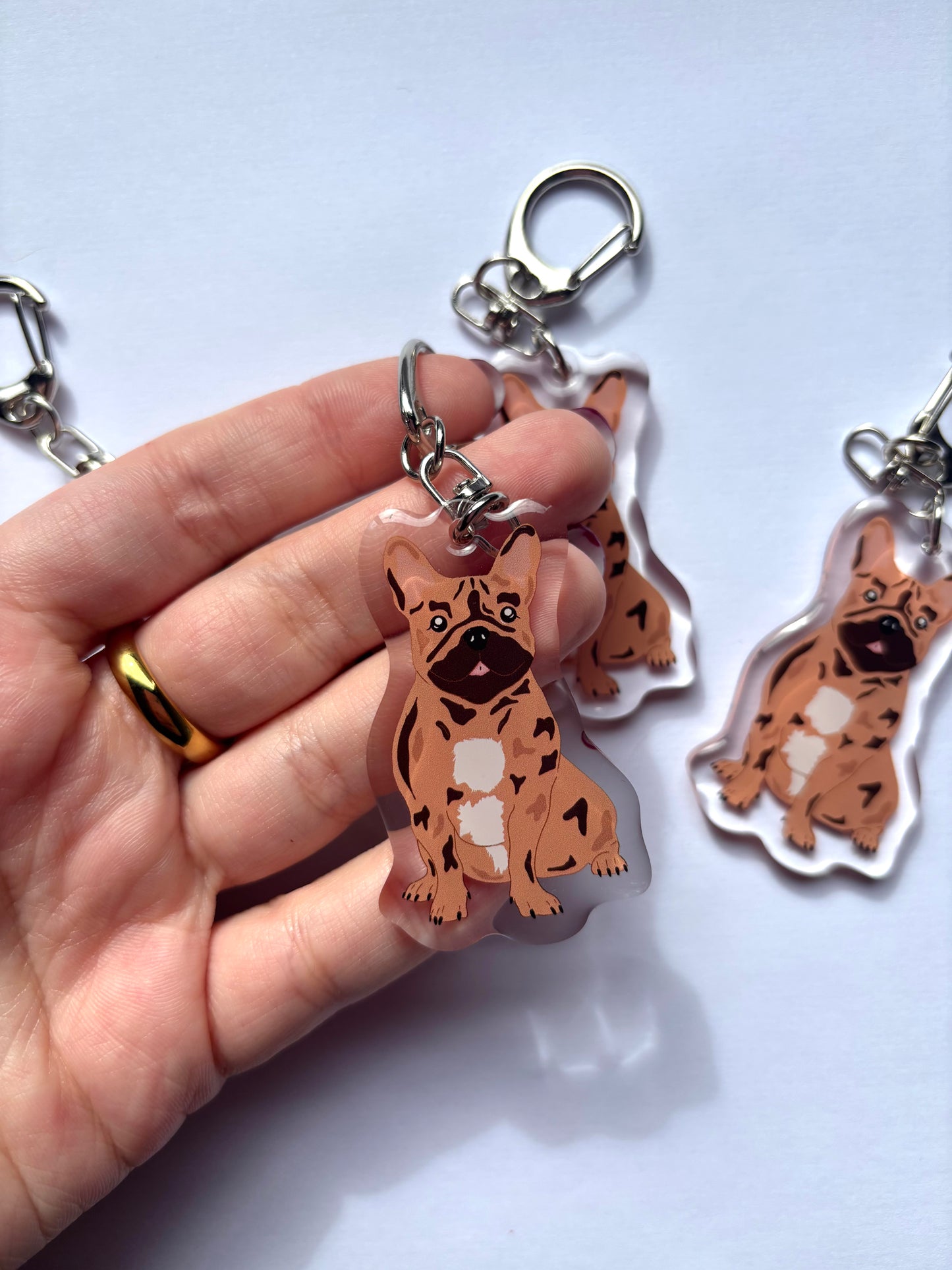 Llavero Bulldog Francés marrón