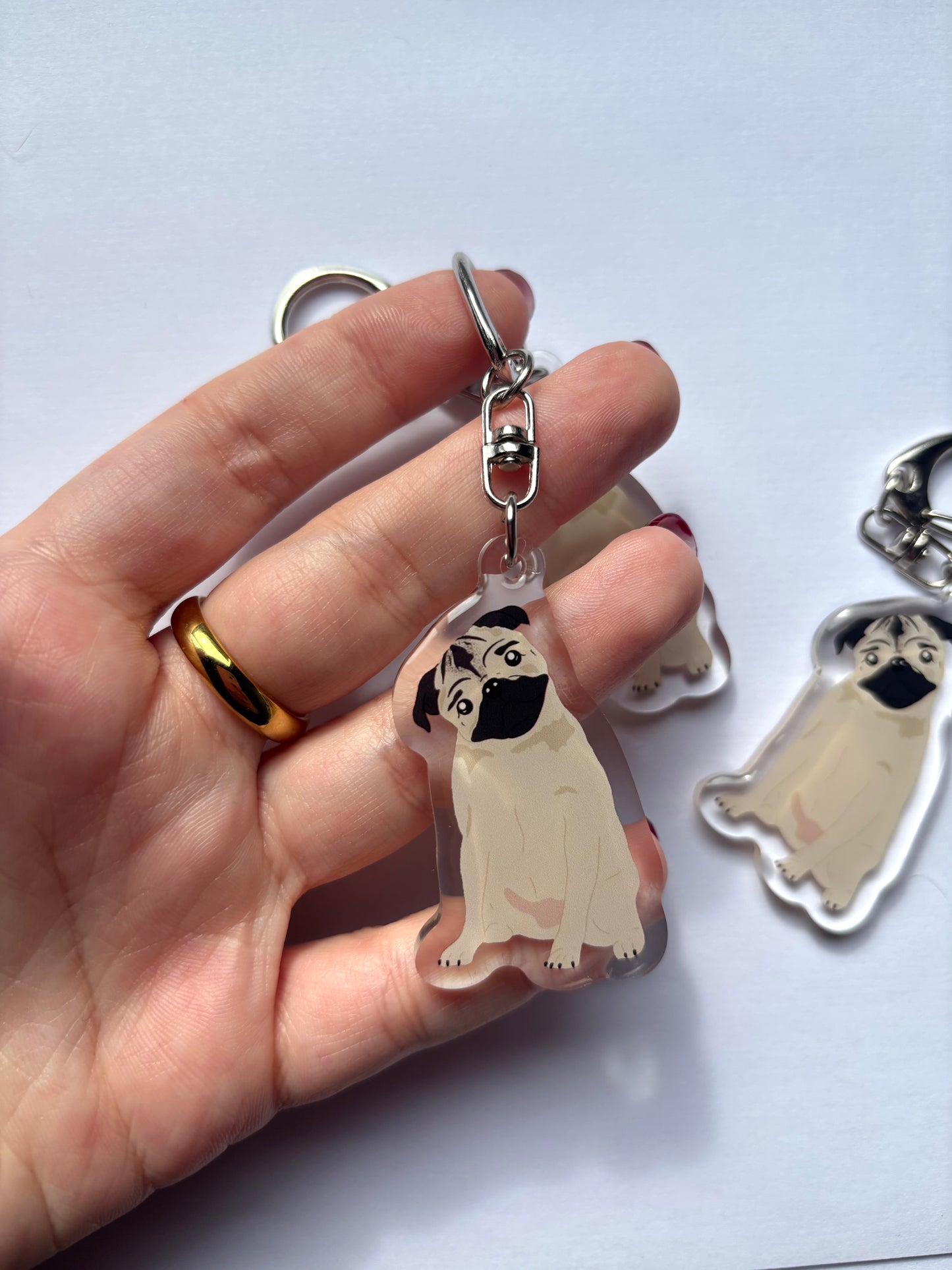 Llavero Carlino beige