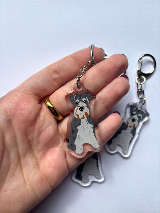 Llavero Schnauzer gris