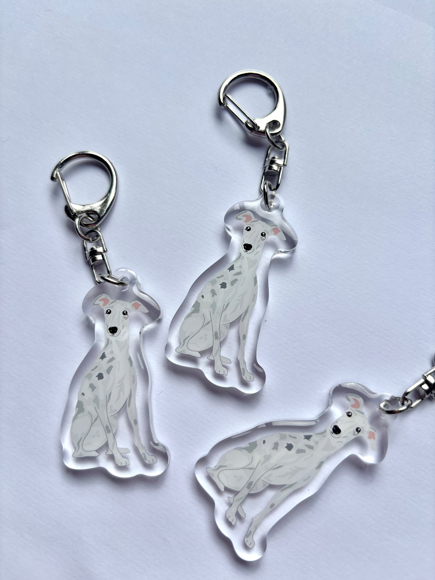 Llavero Galgo blanco