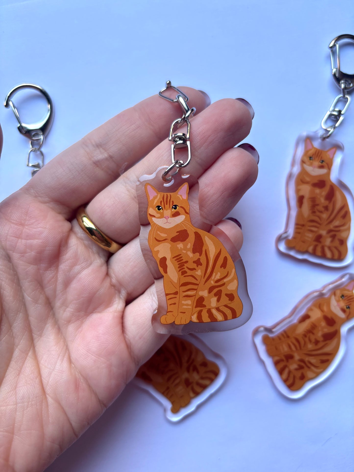 Llavero Gato europeo común naranja