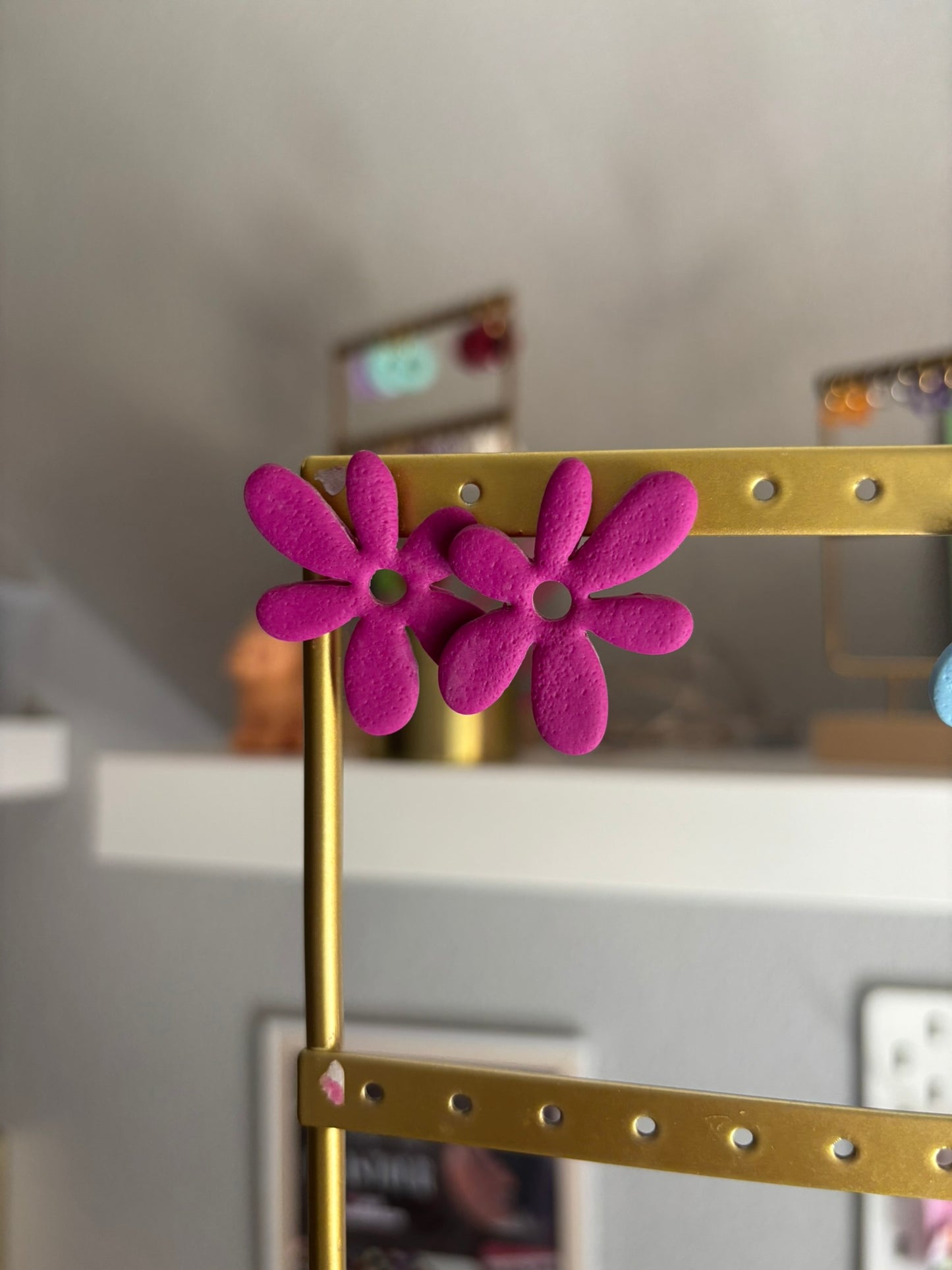 Pendientes REBAJAS Fiora grande magenta