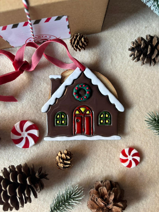 Adorno navideño Casa jenjibre clásica