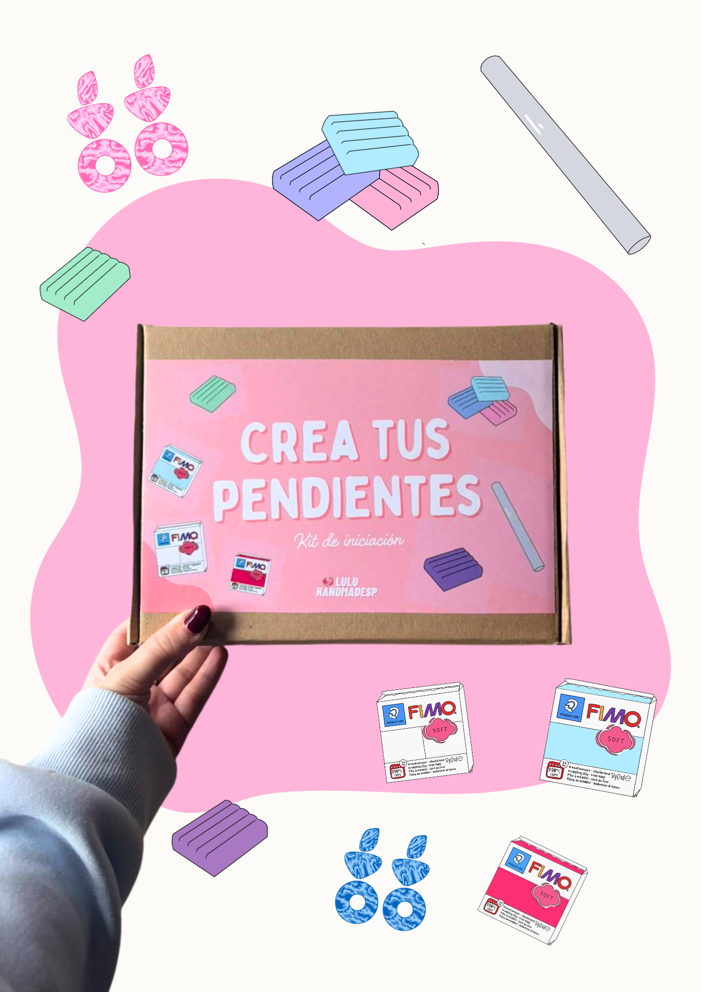 Kit - Crea tus pendientes (Arcilla polimérica)
