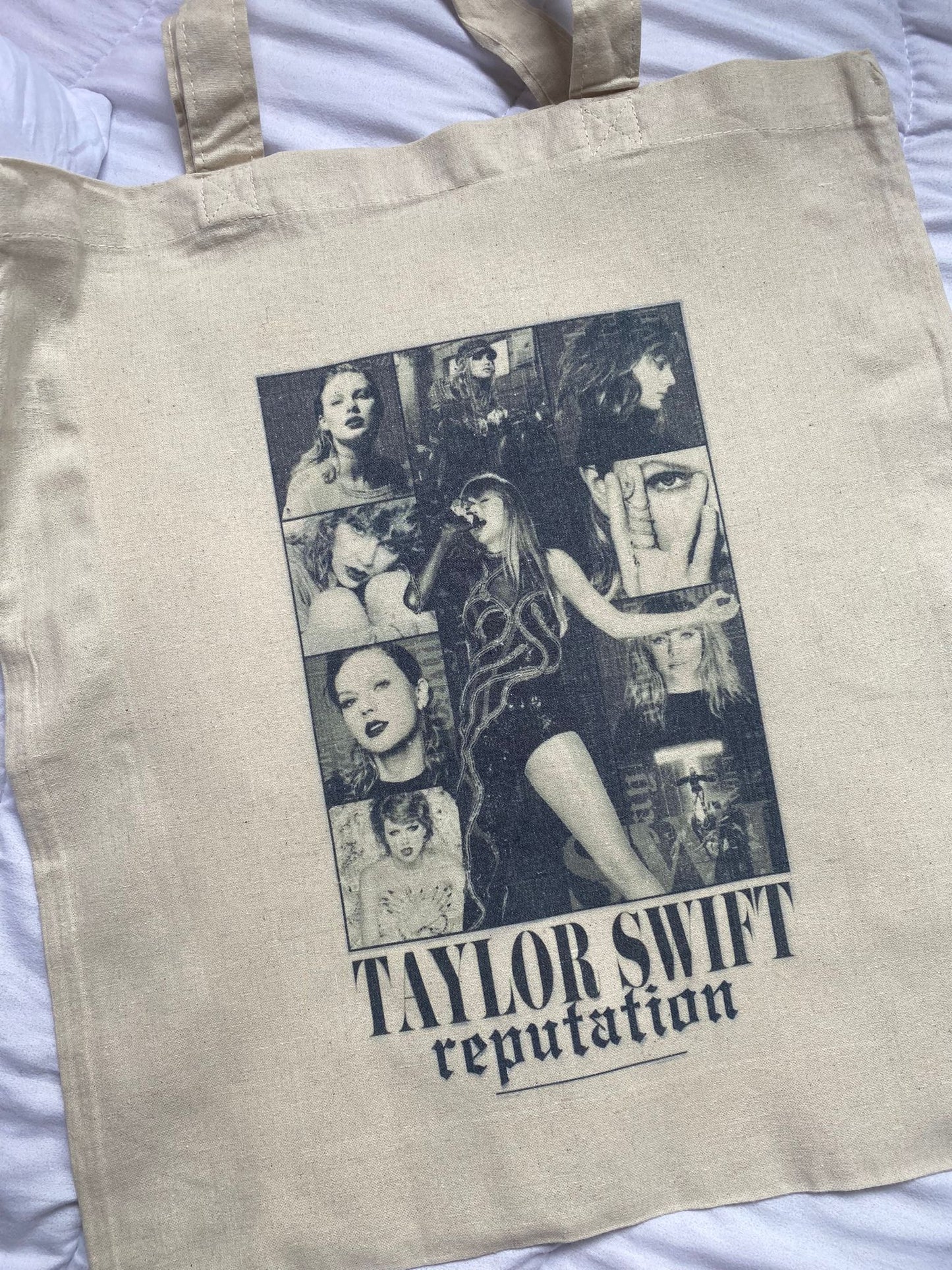 Tote bag sublimada Taylor Swift albums (Reputation)