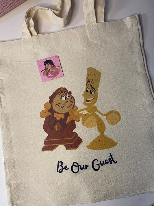 Tote bag Bella y bestia "Be our guest"