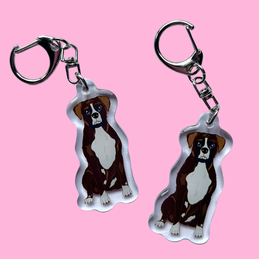 Llavero Boxer marrón