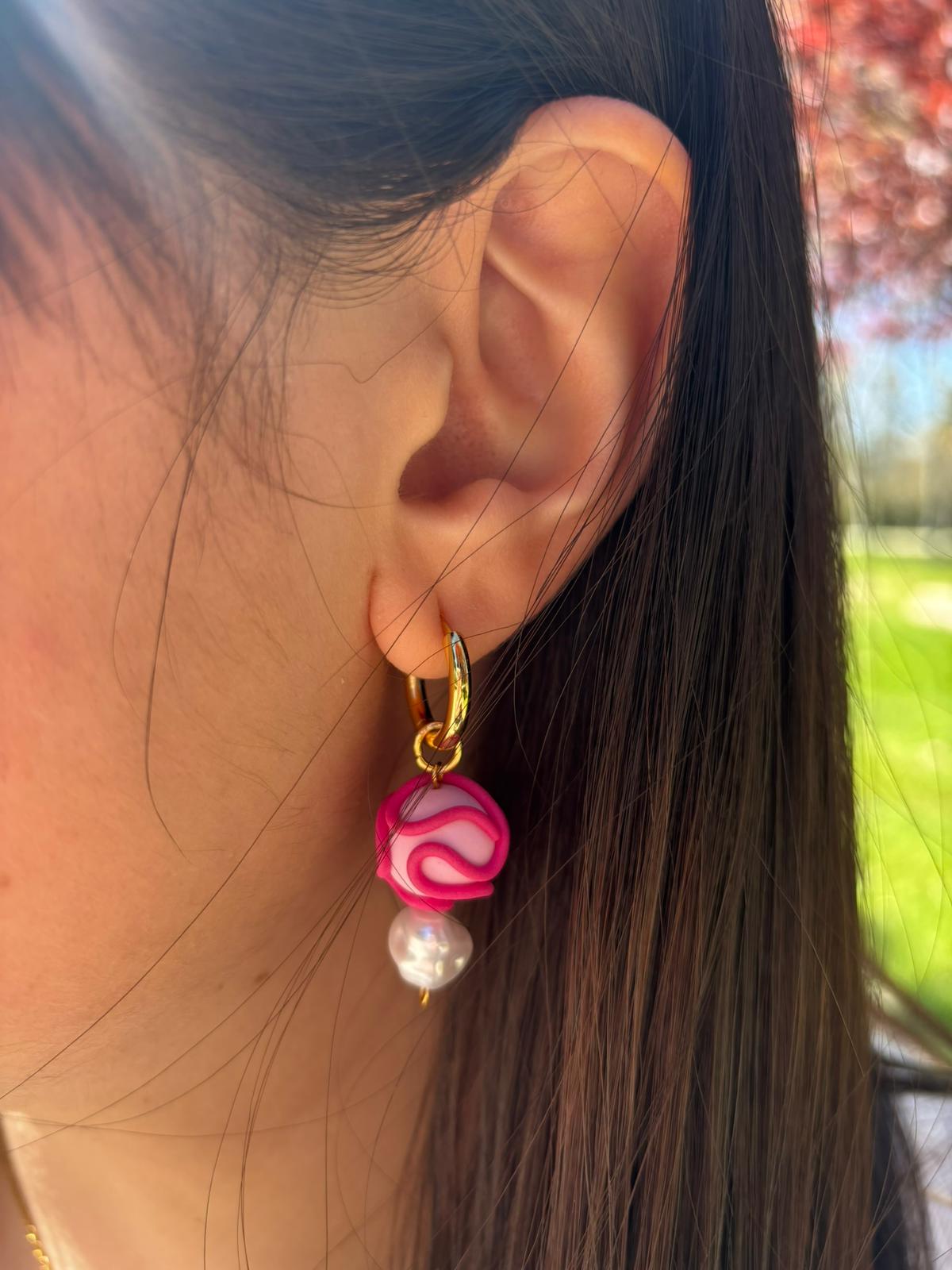 Charm - Caramelo - Rosa con perla