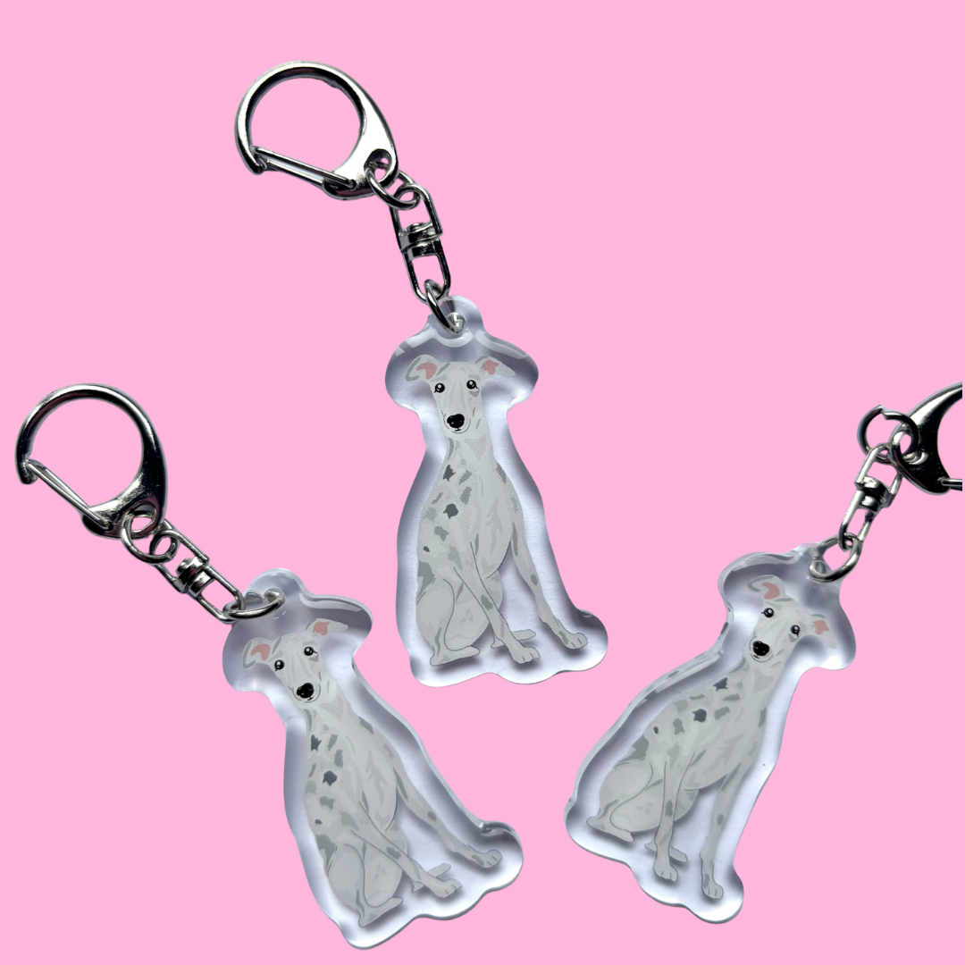 Llavero Galgo blanco
