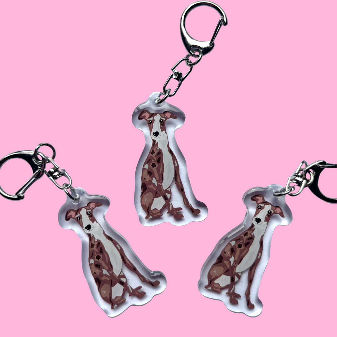 Llavero Galgo marrón