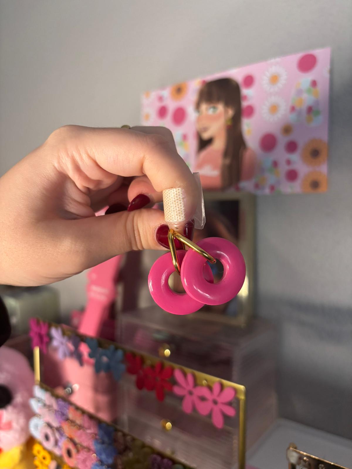 Pendientes REBAJAS rosquilla rosa