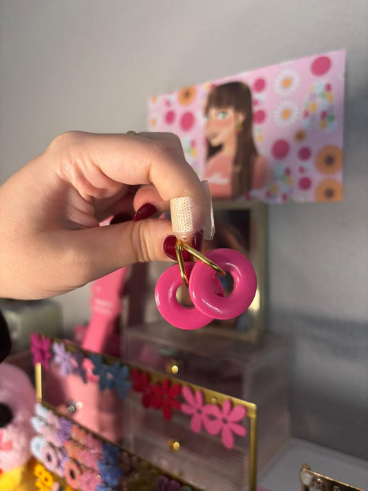 Pendientes REBAJAS rosquilla rosa