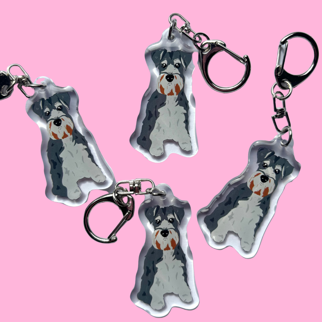 Llavero Schnauzer gris
